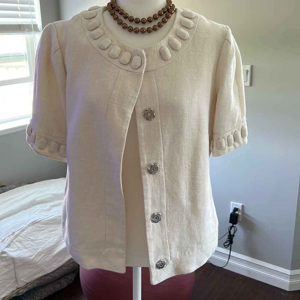 Banana Republic heavy cream linen jacket
